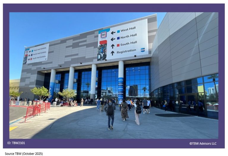 S LVCC Hall with Pack Expo Banner Hanging